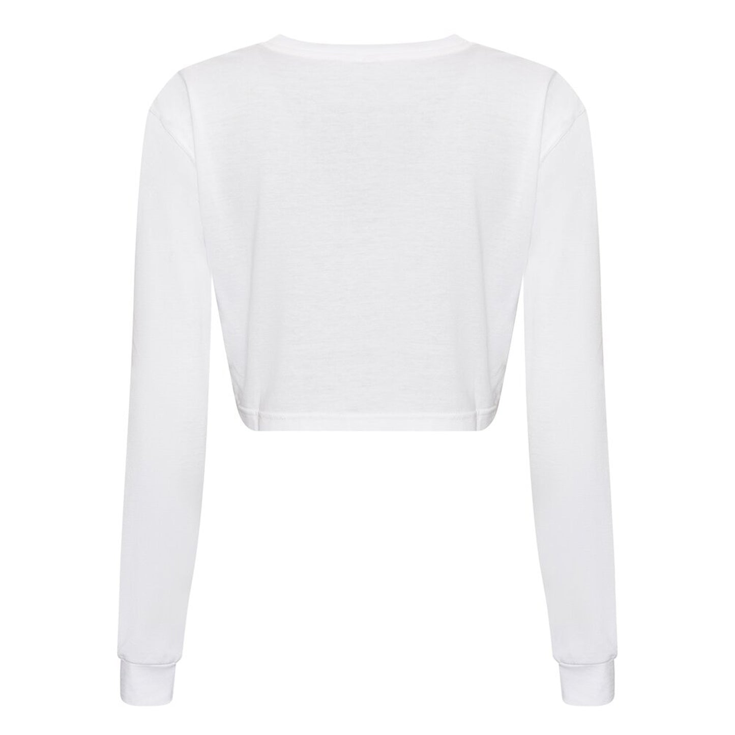 Solid White - Back - Awdis Womens-Ladies Long-Sleeved Crop T-Shirt