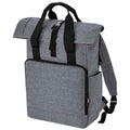 Navy Dusk - Front - Bagbase Roll Top Recycled Twin Handle Laptop Backpack