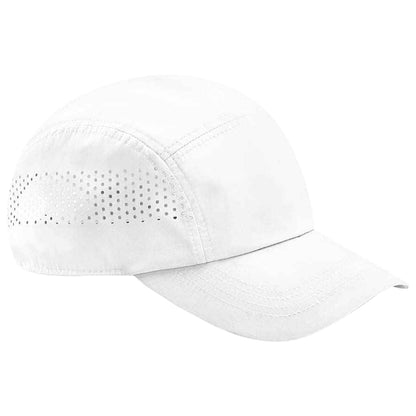 White - Front - Beechfield Unisex Adult Technical Running Baseball Cap