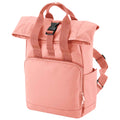 Blush Pink - Front - Bagbase Unisex Adult Mini Recycled Twin Handle Backpack