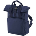 Navy Dusk - Front - Bagbase Unisex Adult Mini Recycled Twin Handle Backpack