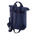 Navy Dusk - Back - Bagbase Unisex Adult Mini Recycled Twin Handle Backpack