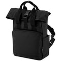 Black - Front - Bagbase Unisex Adult Mini Recycled Twin Handle Backpack