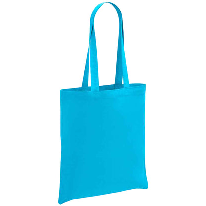 Turquoise - Front - Brand Lab Cotton Long Handle Shopper Bag