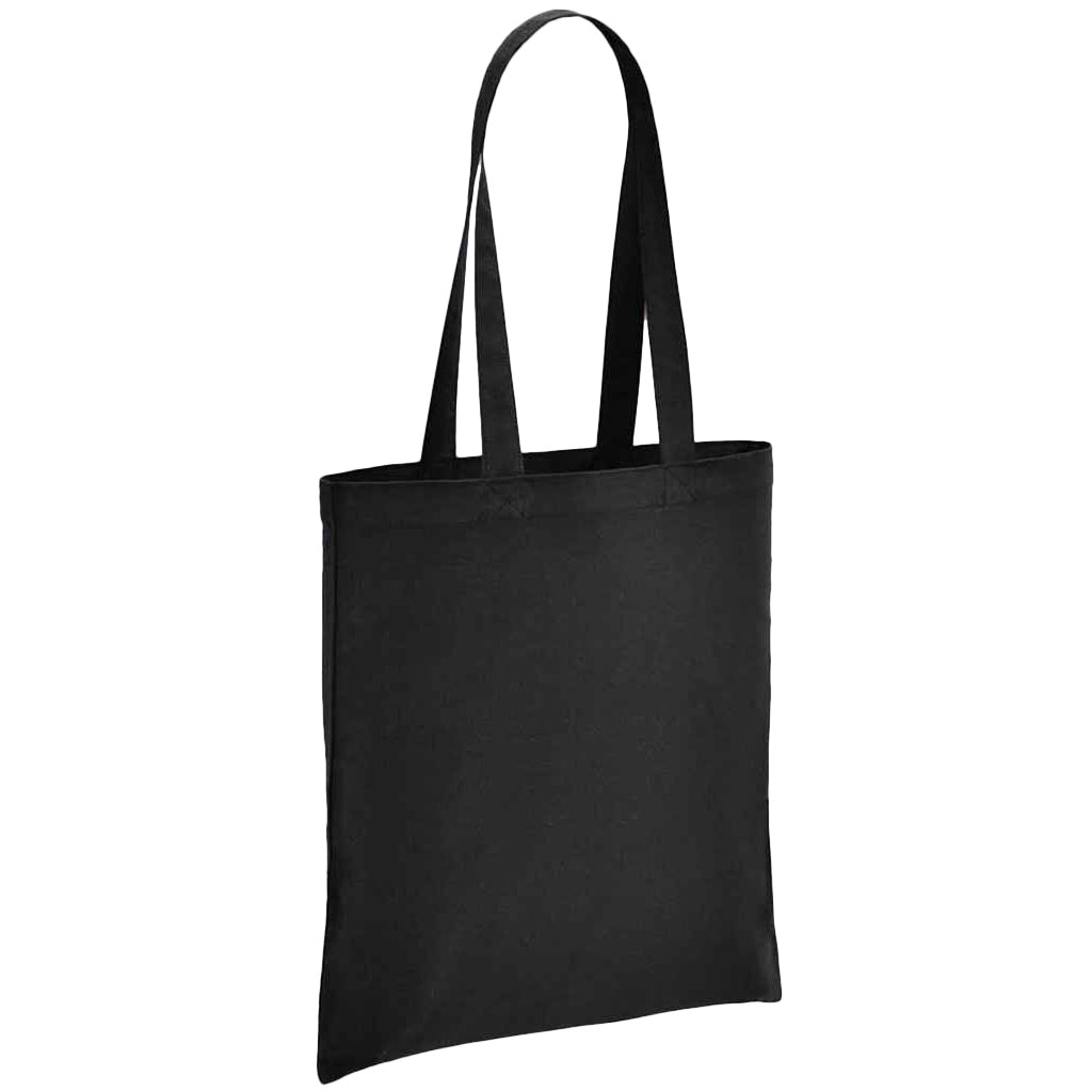 Black - Front - Brand Lab Cotton Long Handle Shopper Bag