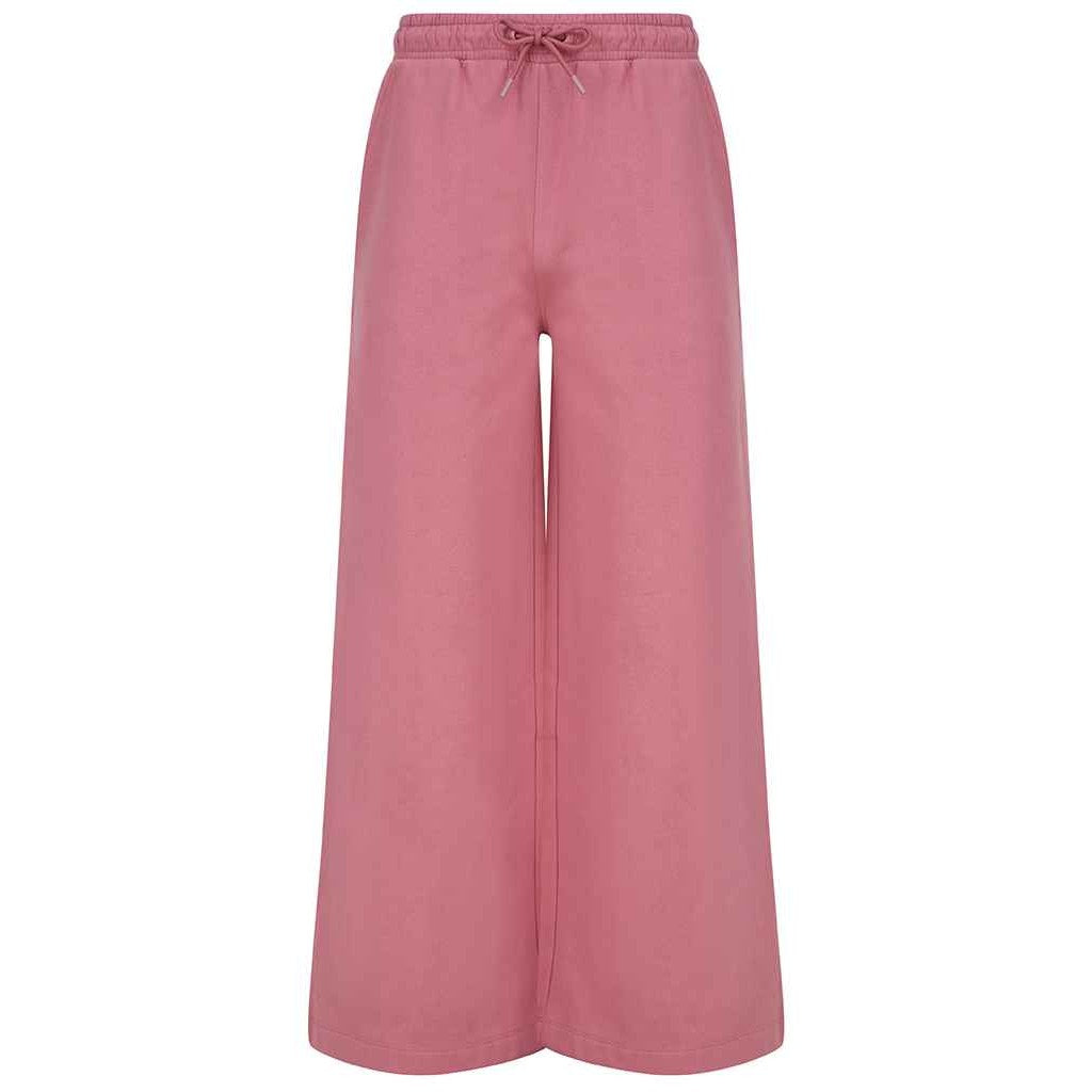 Dusky Pink - Front - SF Womens-Ladies Sustainable Wide Leg Jogging Bottoms