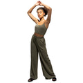 Khaki - Back - SF Womens-Ladies Sustainable Wide Leg Jogging Bottoms