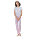 White-Pink - Back - Towel City Womens-Ladies Striped Long Pyjama Set