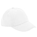 White - Front - Beechfield Childrens-Kids Organic Cotton 5 Panel Baseball Cap