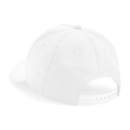 White - Back - Beechfield Childrens-Kids Organic Cotton 5 Panel Baseball Cap