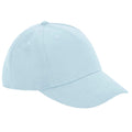 Powder Blue - Front - Beechfield Childrens-Kids Organic Cotton 5 Panel Baseball Cap