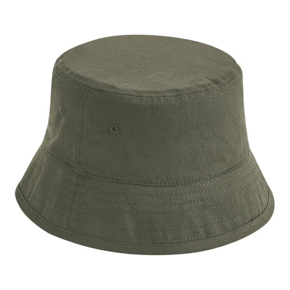 Olive Green - Front - Beechfield Unisex Adult Organic Cotton Bucket Hat