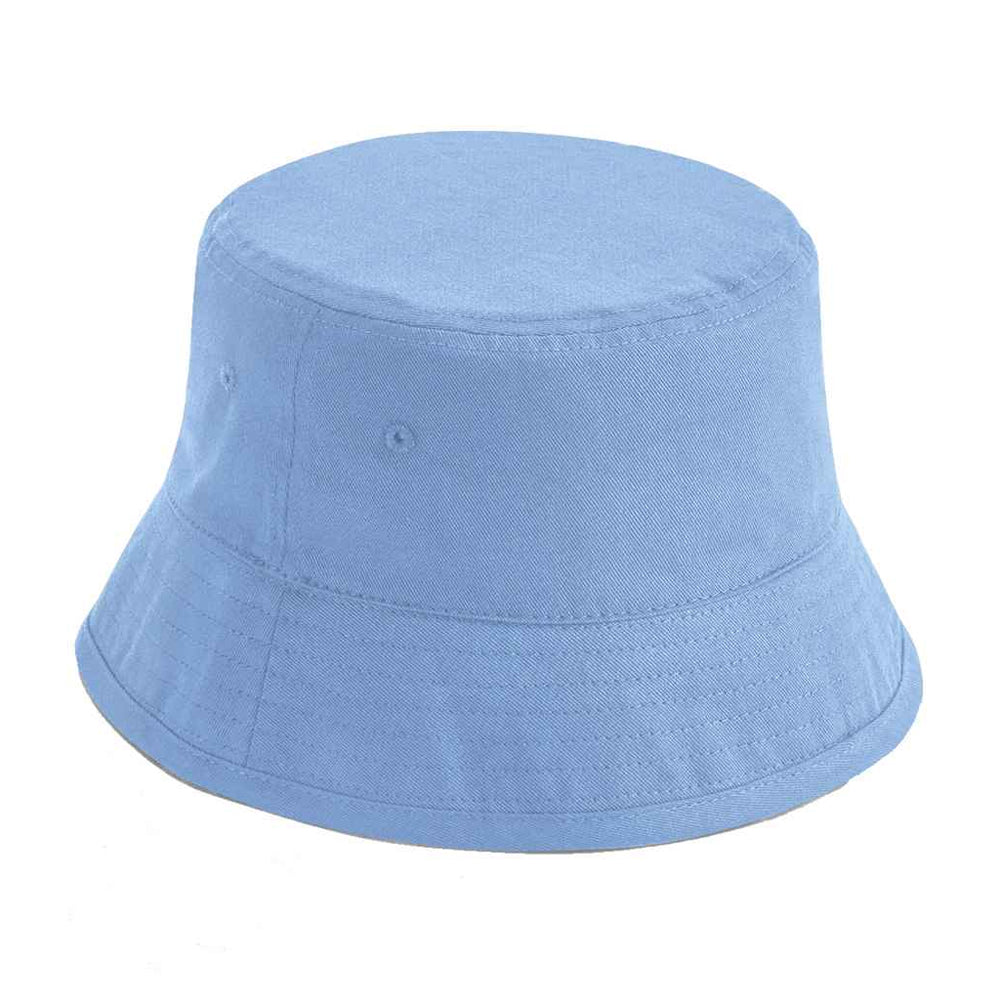Sky Blue - Front - Beechfield Unisex Adult Organic Cotton Bucket Hat