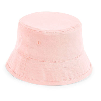 Powder Pink - Front - Beechfield Childrens-Kids Organic Cotton Bucket Hat