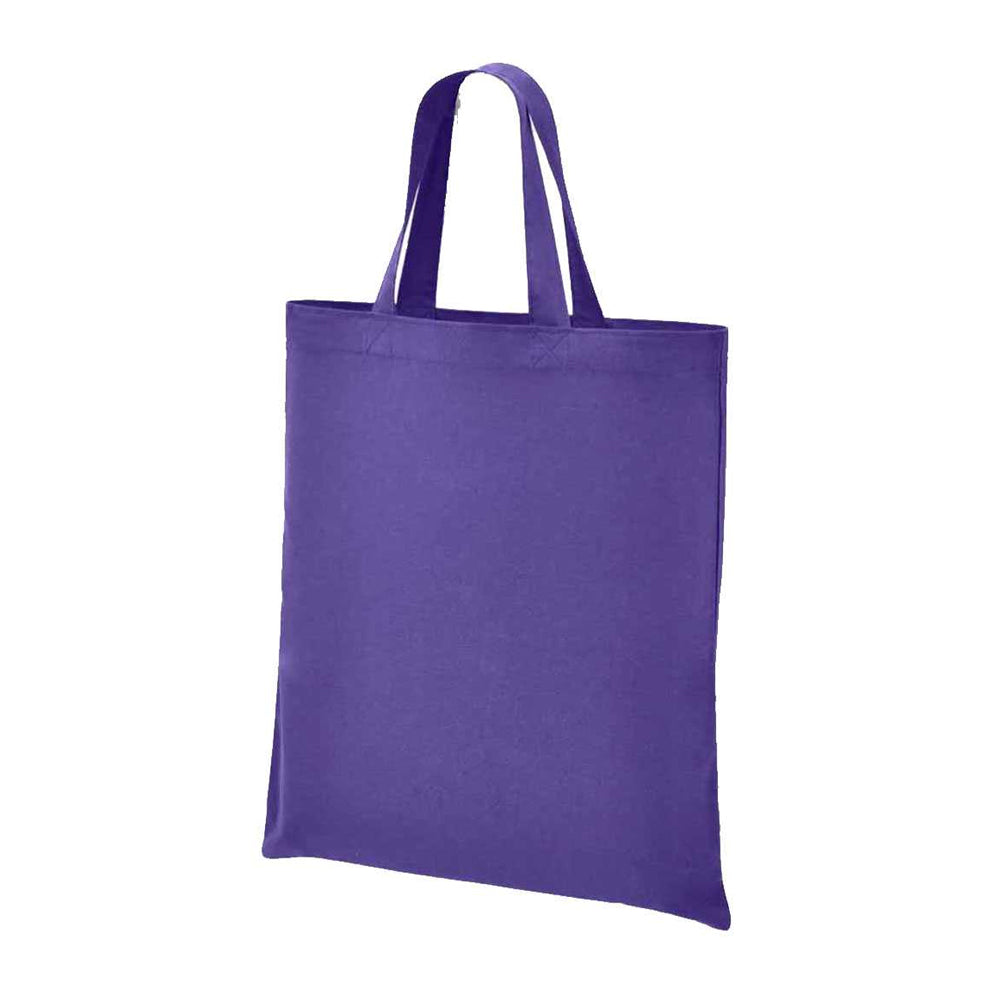Purple - Back - Brand Lab Cotton Short Handle Shopper Bag