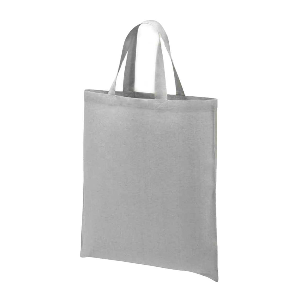 Silver - Back - Brand Lab Cotton Short Handle Shopper Bag