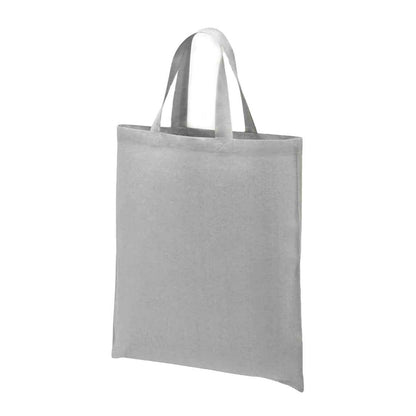 Silver - Back - Brand Lab Cotton Short Handle Shopper Bag