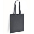Charcoal - Front - Brand Lab Organic Cotton Long Handle Shopper Bag