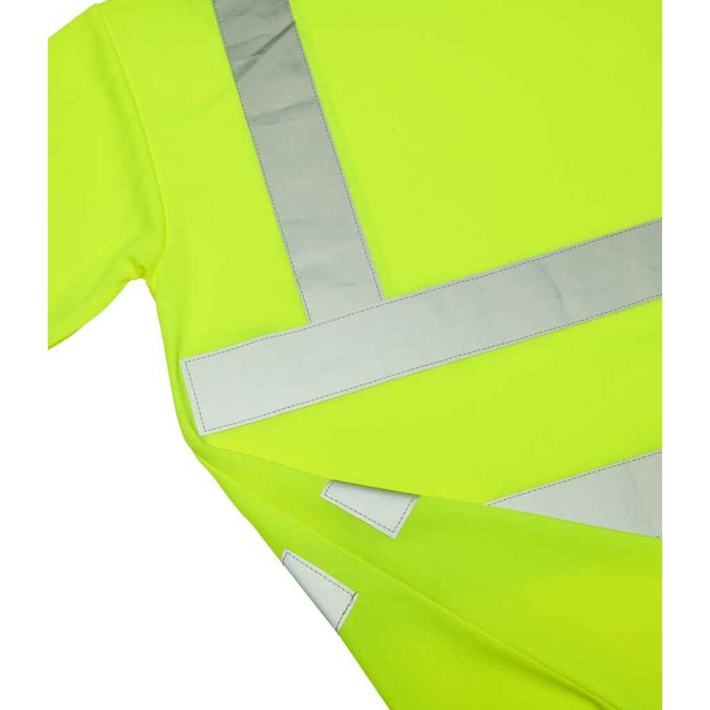 Fluorescent Yellow - Back - Warrior Unisex Adult High-Vis T-Shirt