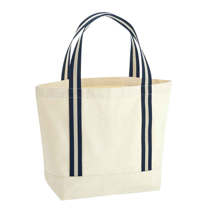 Natural-Navy - Front - Westford Mill EarthAware Organic Shoulder Bag