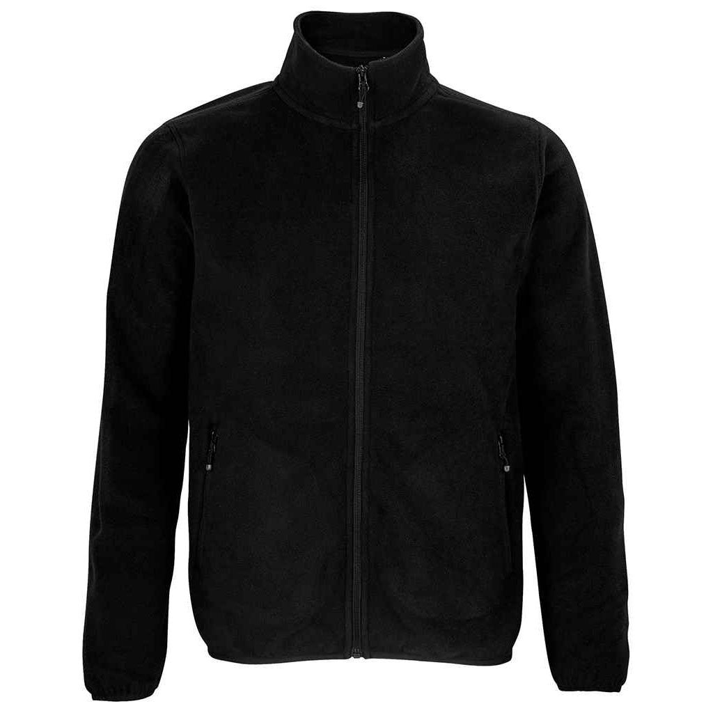 Black - Front - SOLS Mens Factor Recycled Fleece Jacket
