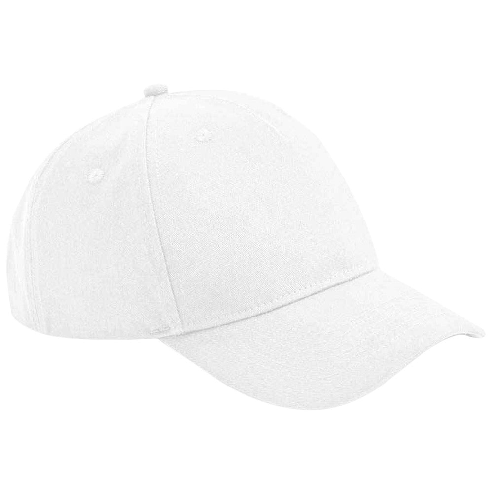 White - Front - Beechfield 5 Panel Organic Baseball Cap