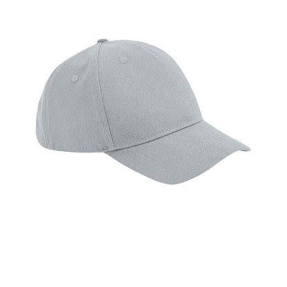Light Grey - Front - Beechfield 5 Panel Organic Baseball Cap
