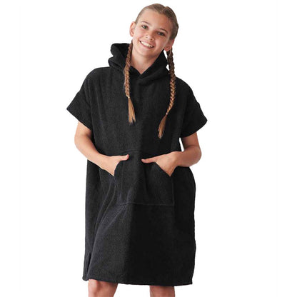 Black - Front - Towel City Childrens-Kids Hooded Towel