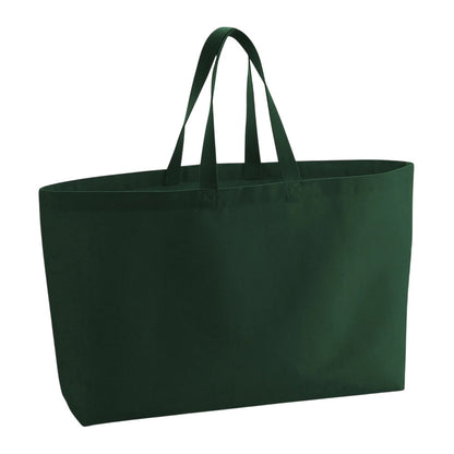 Bottle Green - Front - Westford Mill Canvas Oversized Tote Bag