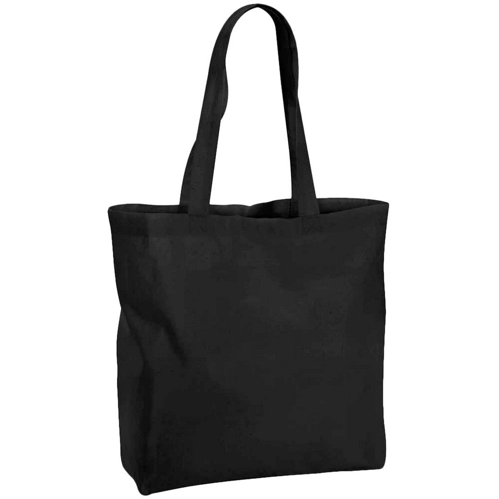 Black - Front - Westford Mill Recycled Cotton Oversized Tote Bag