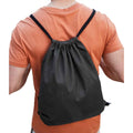 Black - Back - Westford Mill Revive Recycled Drawstring Bag