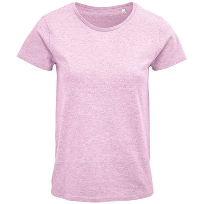 Pink - Front - SOLS Womens-Ladies Crusader Heather Organic T-Shirt