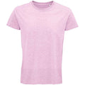 Pink - Front - SOLS Mens Crusader Heather Organic T-Shirt