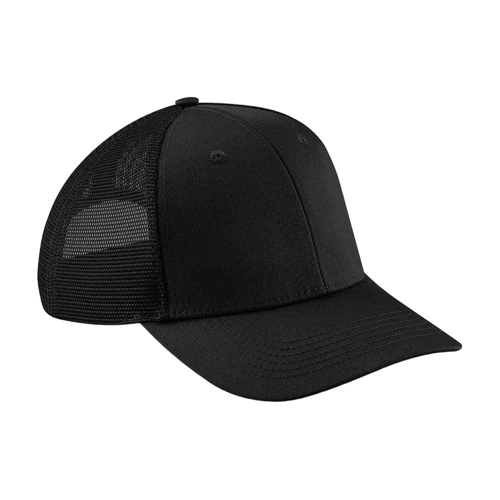 Black - Front - Beechfield Urbanwear Trucker Cap