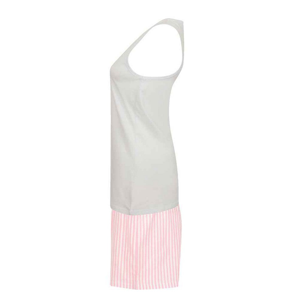 White-Pink - Side - Towel City Womens-Ladies Short Pyjama Set