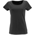 Charcoal - Front - SOLS Womens-Ladies Milo Marl Organic Fitted T-Shirt