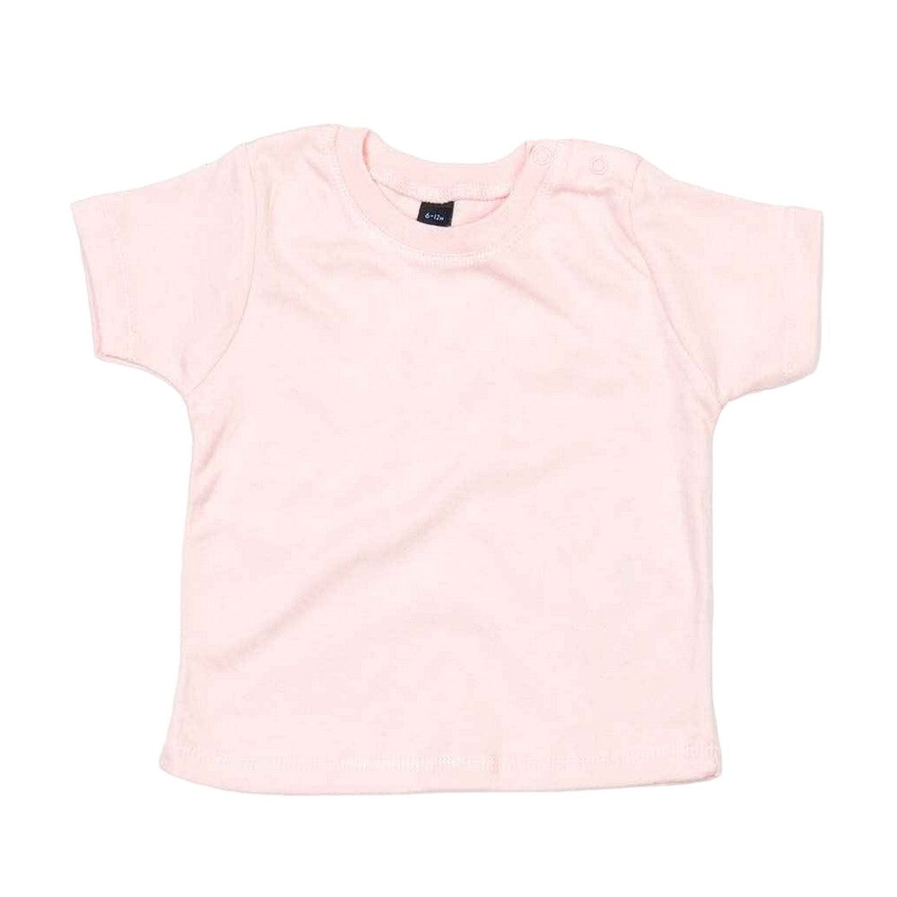 Powder Pink - Front - Babybugz Baby T-Shirt