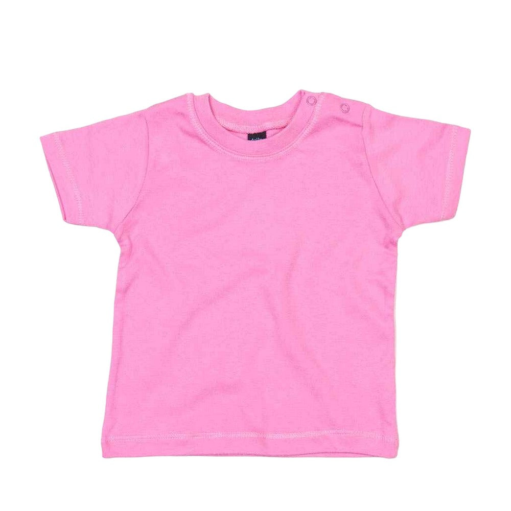 Bubblegum Pink - Front - Babybugz Baby T-Shirt