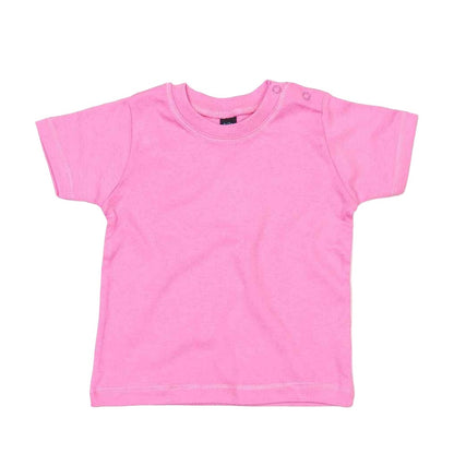 Bubblegum Pink - Front - Babybugz Baby T-Shirt