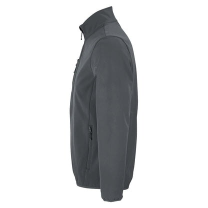 Charcoal - Side - SOLS Mens Falcon Recycled Soft Shell Jacket