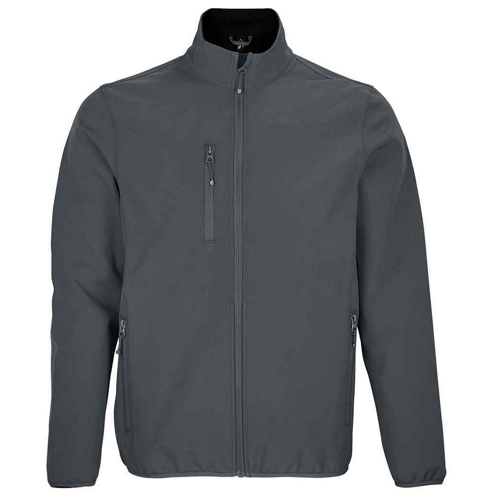 Charcoal - Front - SOLS Mens Falcon Recycled Soft Shell Jacket
