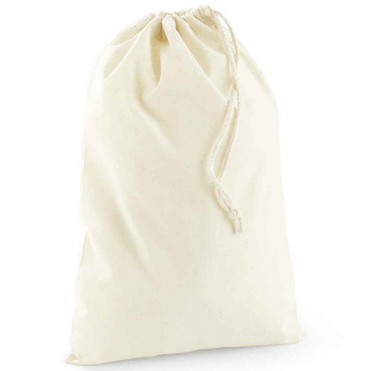 Natural - Front - Westford Mill Recycled Cotton Stuff Bag