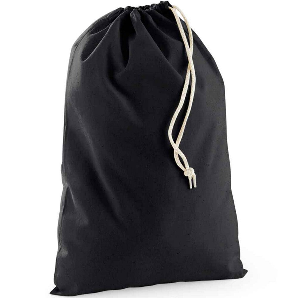 Black - Front - Westford Mill Recycled Cotton Stuff Bag