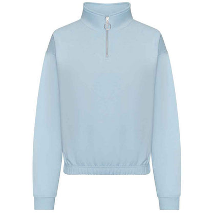 Sky Blue - Front - Awdis Womens-Ladies Cropped Sweatshirt