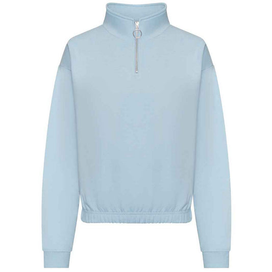 Sky Blue - Front - Awdis Womens-Ladies Cropped Sweatshirt