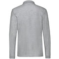 Athletic Heather - Side - Fruit of the Loom Mens Premium Pique Long-Sleeved Polo Shirt