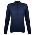 Navy - Front - SOLS Womens-Ladies Gordon Full Zip Cardigan