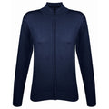 Navy - Front - SOLS Womens-Ladies Gordon Full Zip Cardigan