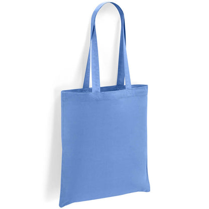 Denim - Front - Brand Lab Cotton Long Handle 10L Tote Bag
