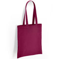 Burgundy - Front - Brand Lab Cotton Long Handle 10L Tote Bag